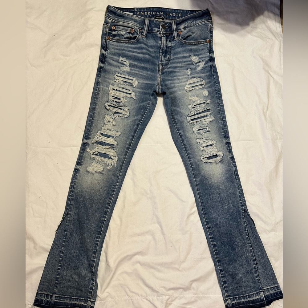 American Eagle,  ripped skinny jeans, AirFlex 360, size 29 X 30